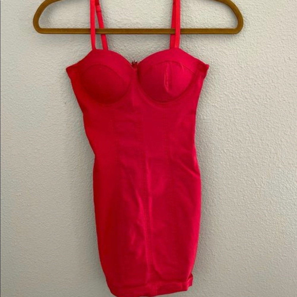 Red mini dress